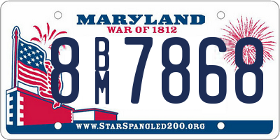 MD license plate 8BM7868