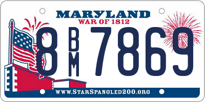 MD license plate 8BM7869