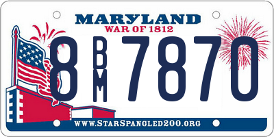 MD license plate 8BM7870