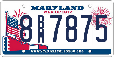 MD license plate 8BM7875