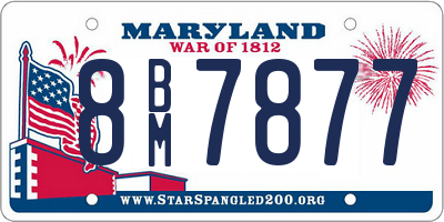 MD license plate 8BM7877