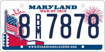 MD license plate 8BM7878