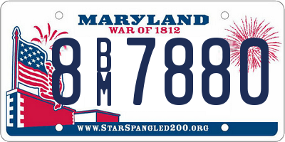 MD license plate 8BM7880