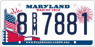 MD license plate 8BM7881