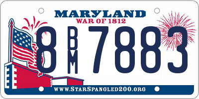 MD license plate 8BM7883