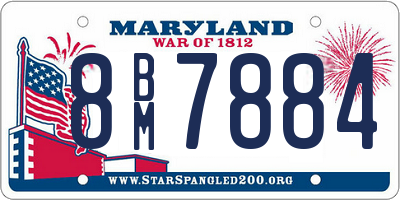 MD license plate 8BM7884