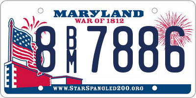 MD license plate 8BM7886