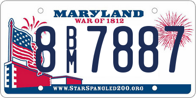 MD license plate 8BM7887