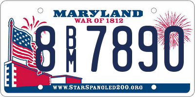 MD license plate 8BM7890