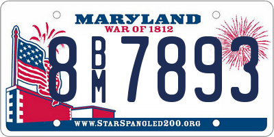 MD license plate 8BM7893