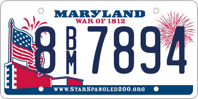 MD license plate 8BM7894