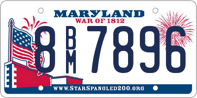 MD license plate 8BM7896