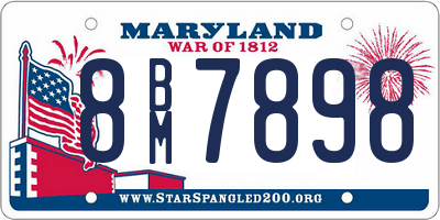 MD license plate 8BM7898