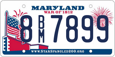 MD license plate 8BM7899