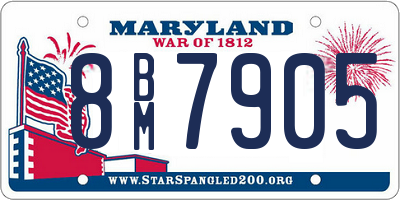 MD license plate 8BM7905