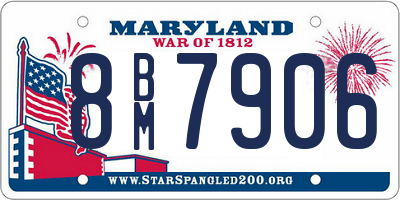 MD license plate 8BM7906