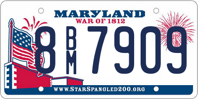 MD license plate 8BM7909