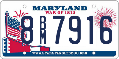 MD license plate 8BM7916