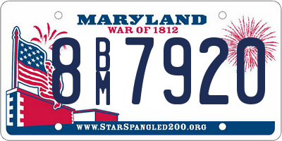 MD license plate 8BM7920