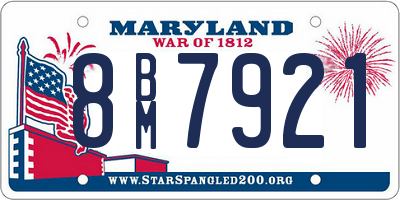 MD license plate 8BM7921