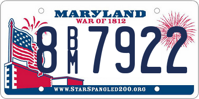 MD license plate 8BM7922