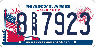 MD license plate 8BM7923