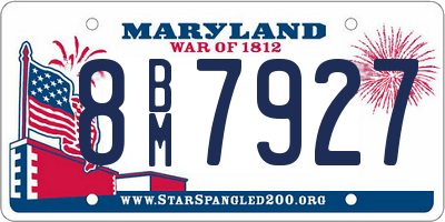 MD license plate 8BM7927