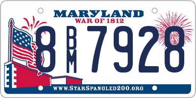 MD license plate 8BM7928