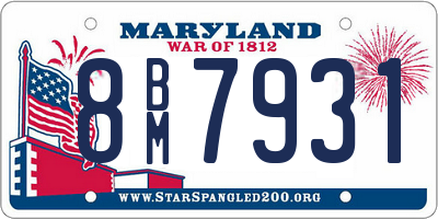 MD license plate 8BM7931