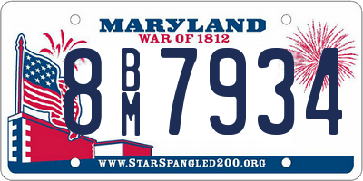 MD license plate 8BM7934