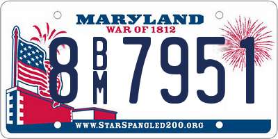 MD license plate 8BM7951