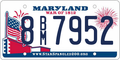 MD license plate 8BM7952