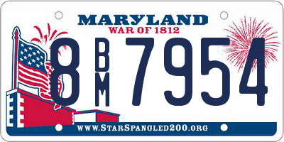 MD license plate 8BM7954