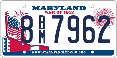 MD license plate 8BM7962