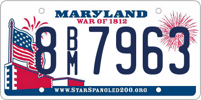 MD license plate 8BM7963