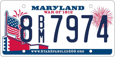 MD license plate 8BM7974