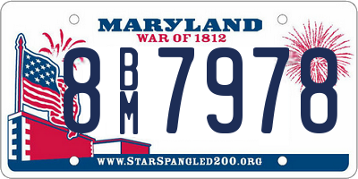 MD license plate 8BM7978