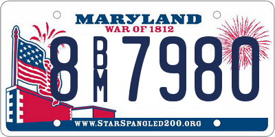 MD license plate 8BM7980