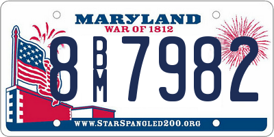 MD license plate 8BM7982