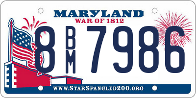 MD license plate 8BM7986