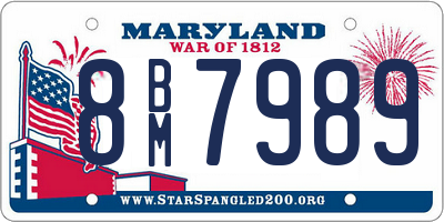 MD license plate 8BM7989