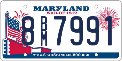 MD license plate 8BM7991