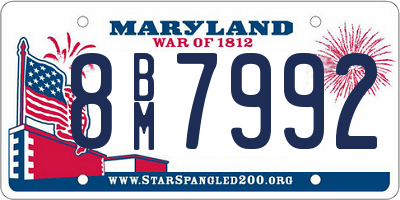 MD license plate 8BM7992