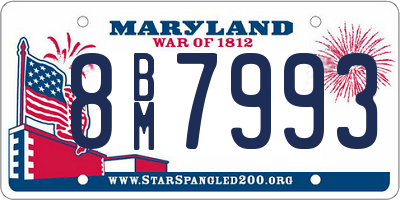 MD license plate 8BM7993