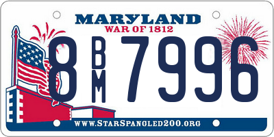 MD license plate 8BM7996