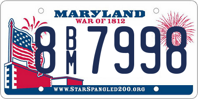 MD license plate 8BM7998