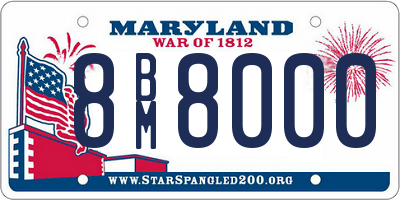 MD license plate 8BM8000