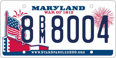 MD license plate 8BM8004