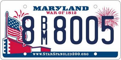 MD license plate 8BM8005