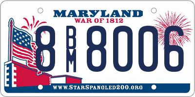 MD license plate 8BM8006